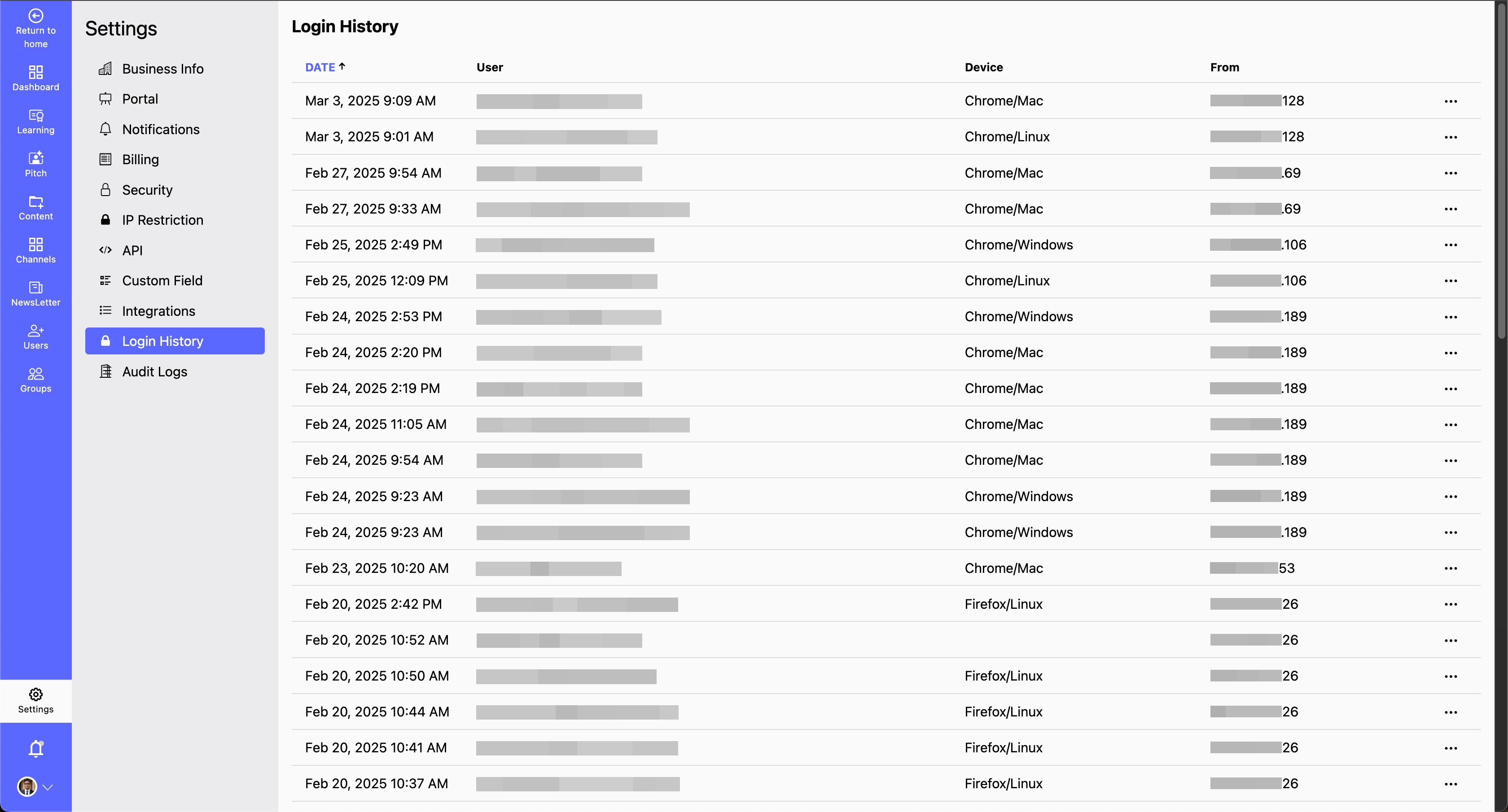 Login History